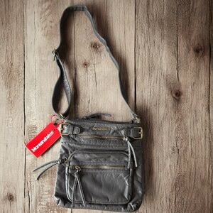 Montana West Crossbody Bag Soft Washed Leather Multi Pocket Shoulder Bag Coffee